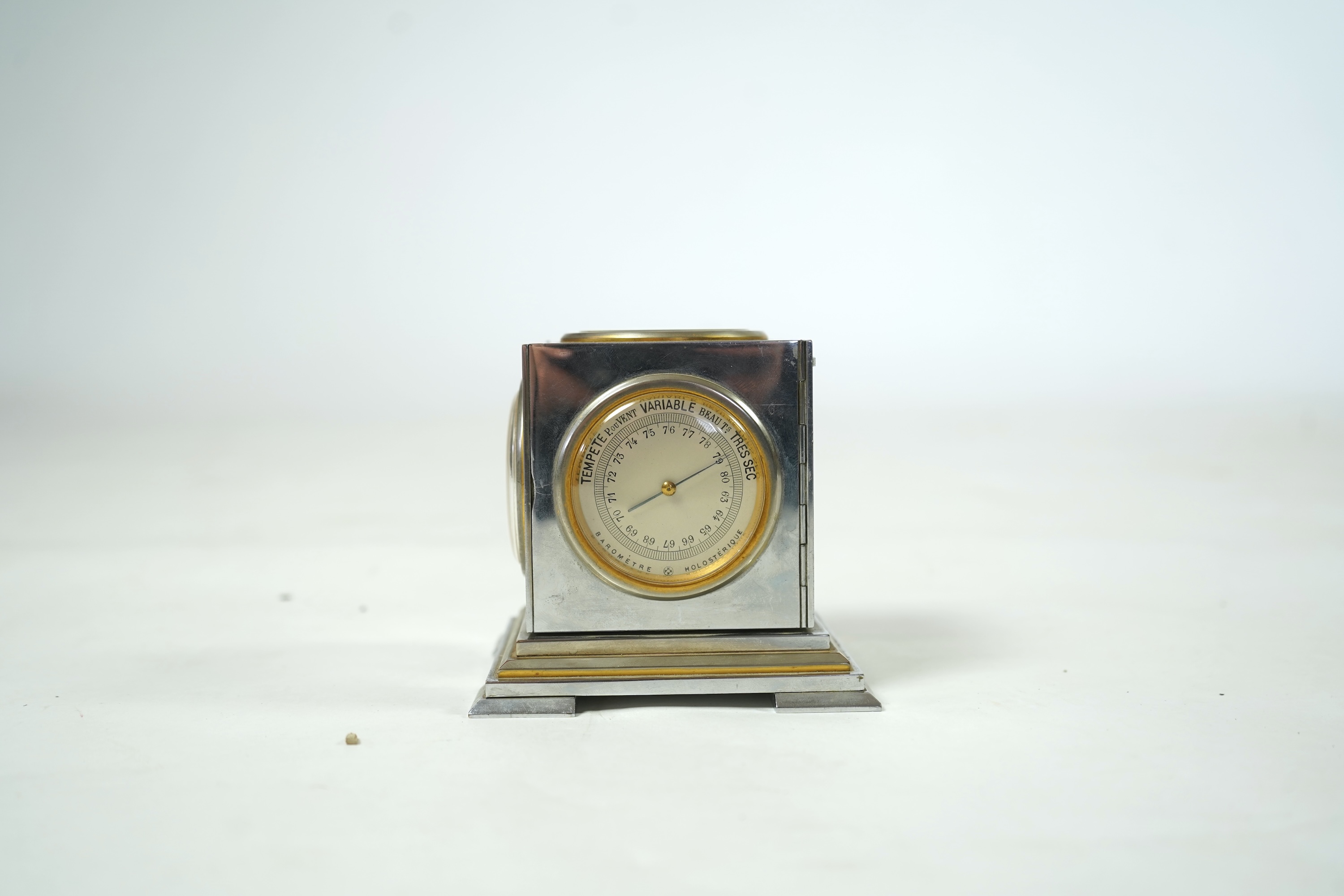 A French Art Deco chrome and gilt desk compendium c.1930